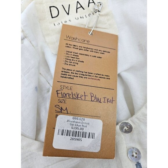 DVAA Tales Untold Florelsket Dress Womens S Blue Ikat Sleeveless - Picture 7 of 7